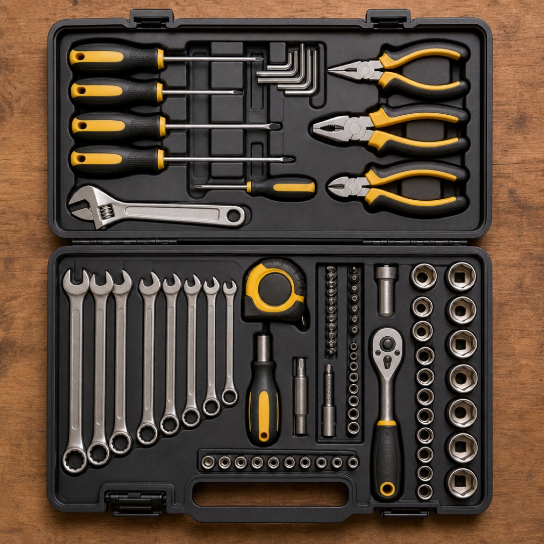 Kit de herramientas surtido en estuche organizador